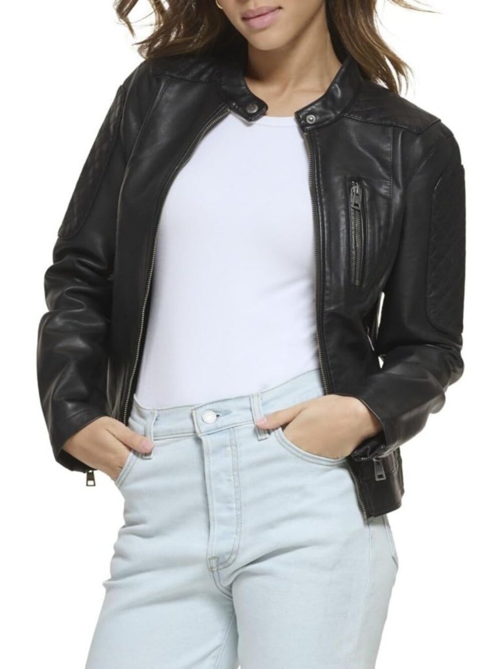 Faux Leather Motocross Racer Jacket for Women - Stylish & Trendy (Plus Sizes)